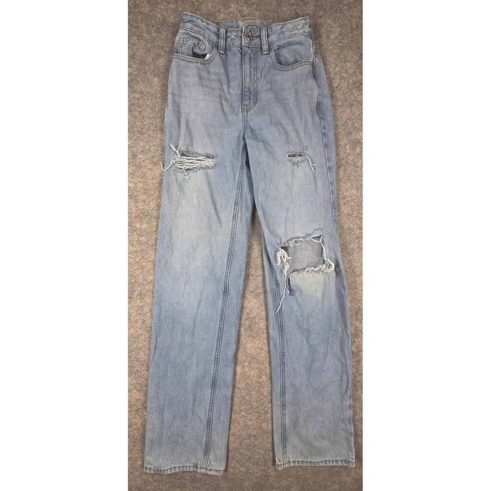 PacSun 90s Boyfriend Distressed High Rise Light Wash Jeans Size 23 Distressed